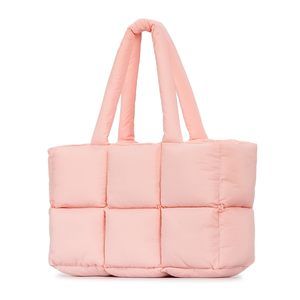 Pink Padded Lattice Winter Satchel